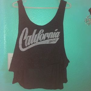 High low California girl crop tee